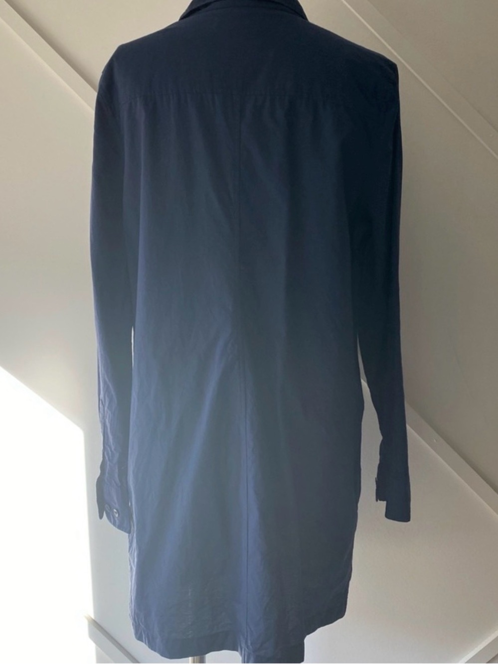Equipment like New Navy Lace-Up Short Sleeve Mini Dress flap pockets, navy L - Picture 7 of 11